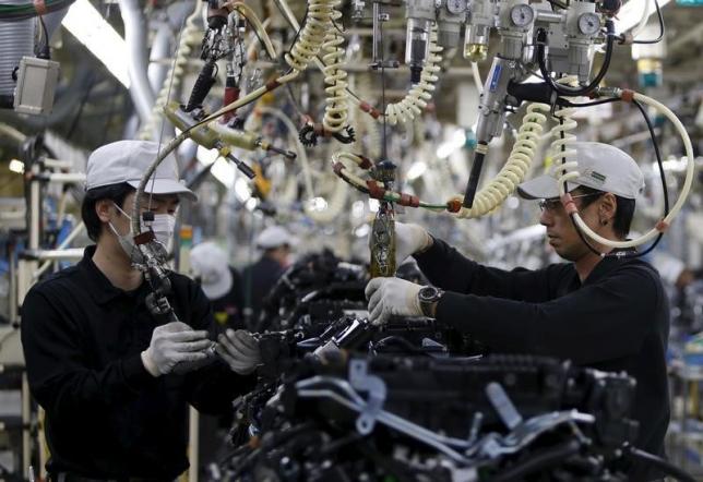 Employees work at the main assembly line of V6 engine at the Nissan Iwaki Plant in Iwaki city, Fukushima prefecture, Japan, April 5, 2016. REUTERS/Yuya Shino/File Photo